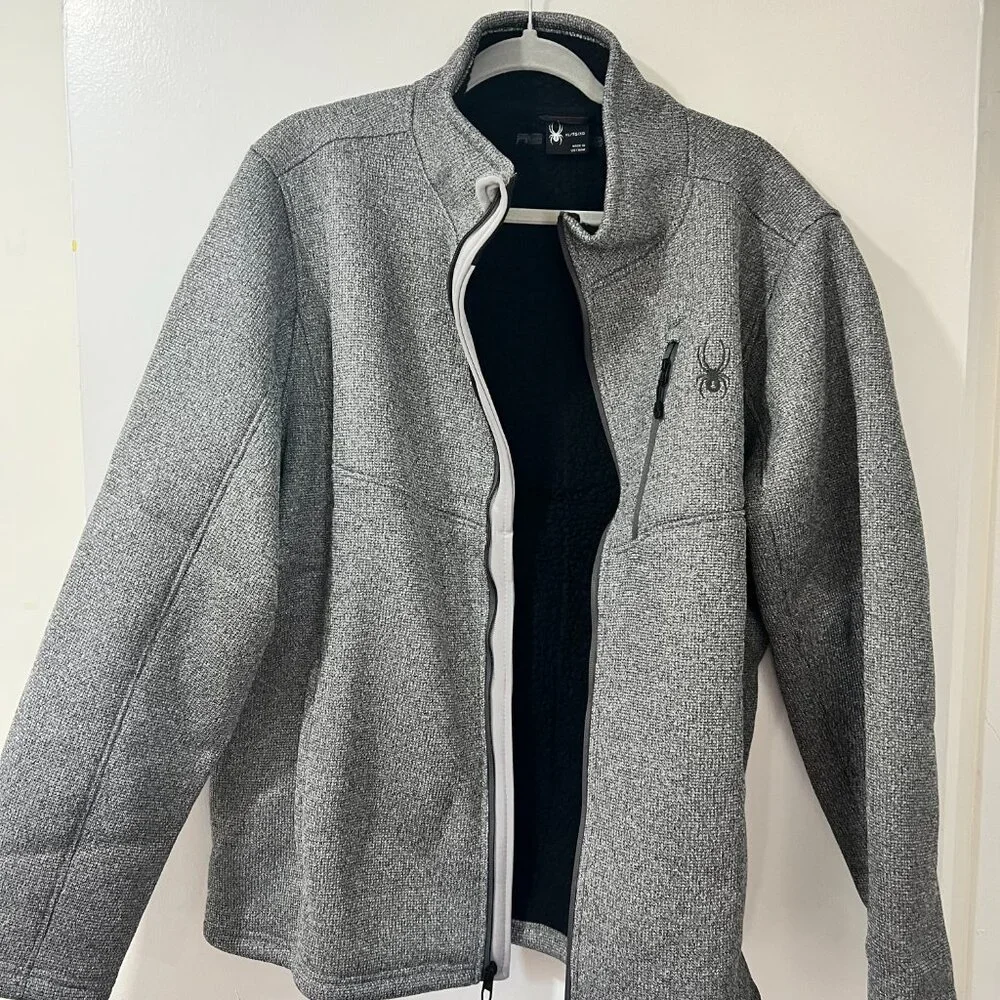 Mens Spyder Full Zip Fleece Jacket – XL – Heather Gray 🕷️❄️ - Picture 2 of 9